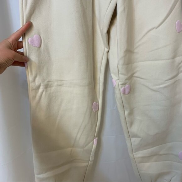 Brunette The Label Heart Joggers Almond Milk XS/S NWT - Picture 3 of 14